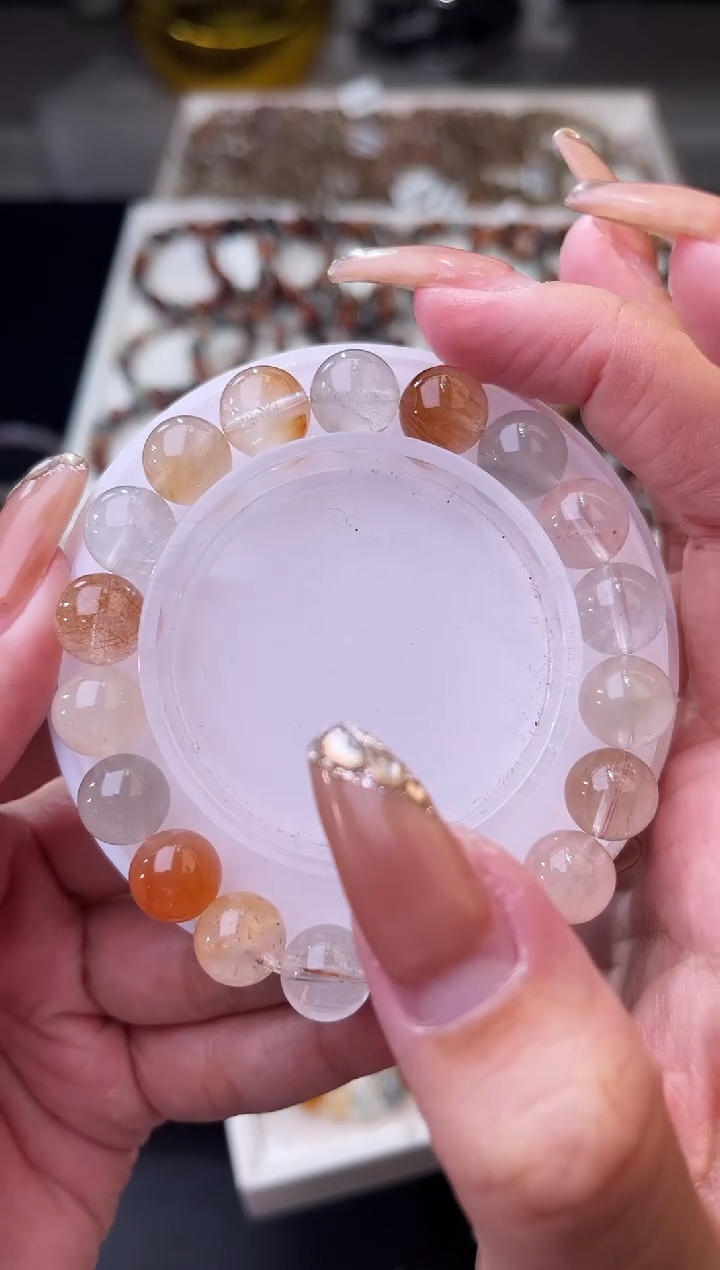 【闪购商品】水晶/未镶嵌K7彩兔毛水晶手串10mm/多样性发一