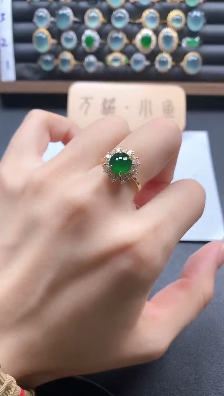 银S925镶嵌戒指翡翠51151