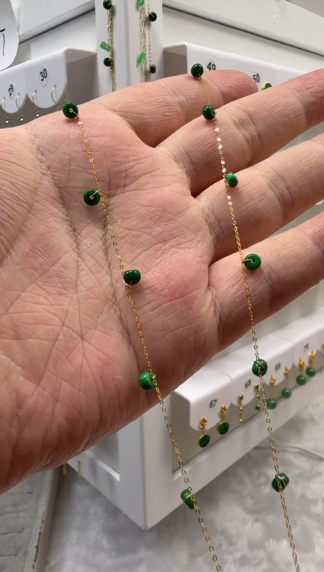 项链18K金镶嵌翡翠缅甸天然翡翠a货