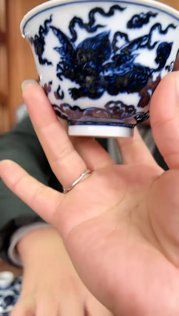 【闪购商品】玉汝柴窑青花飞象盖碗