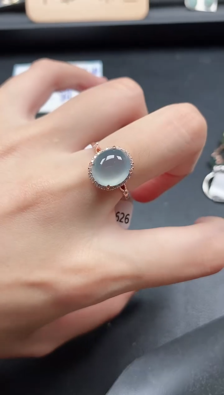 翡翠戒指银S925镶嵌51511