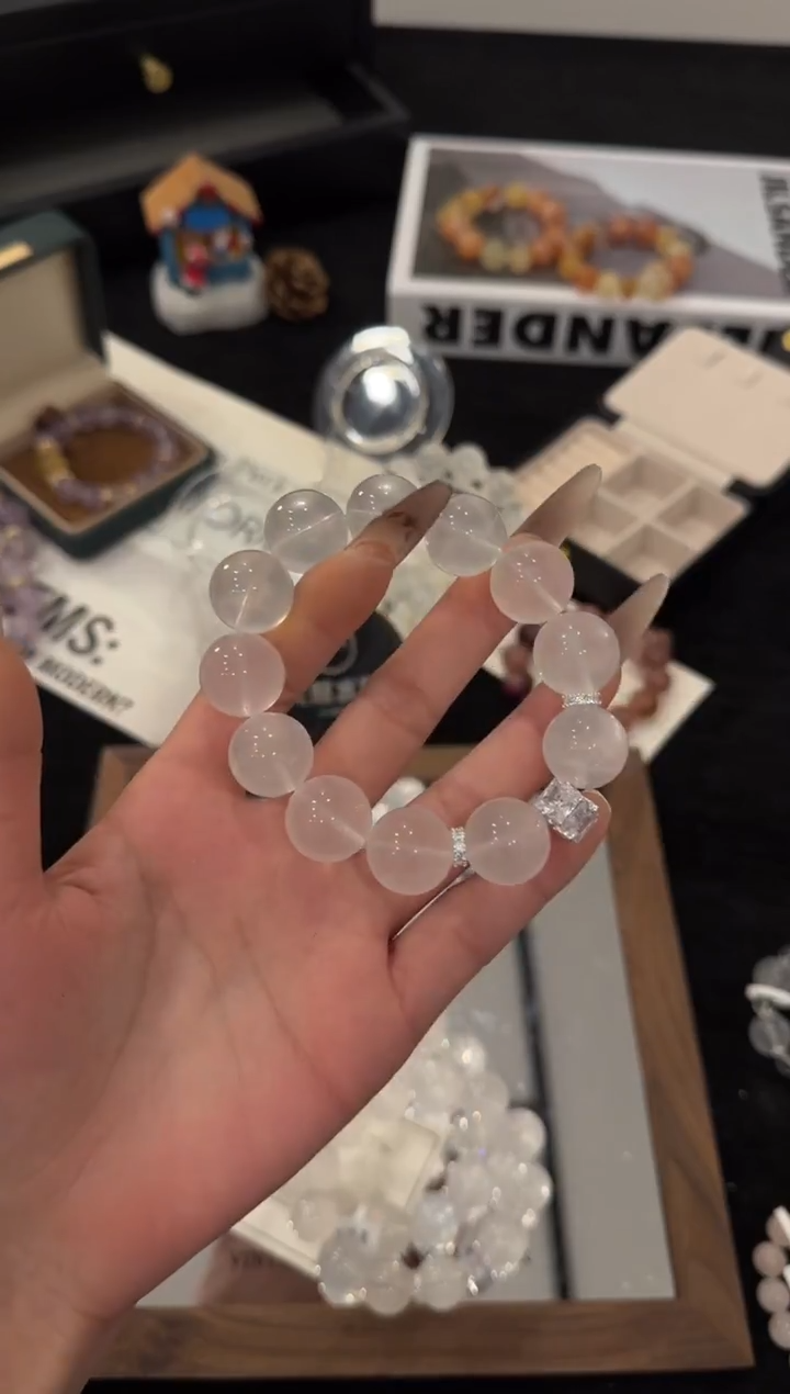 合金手链水晶奶白晶x3535