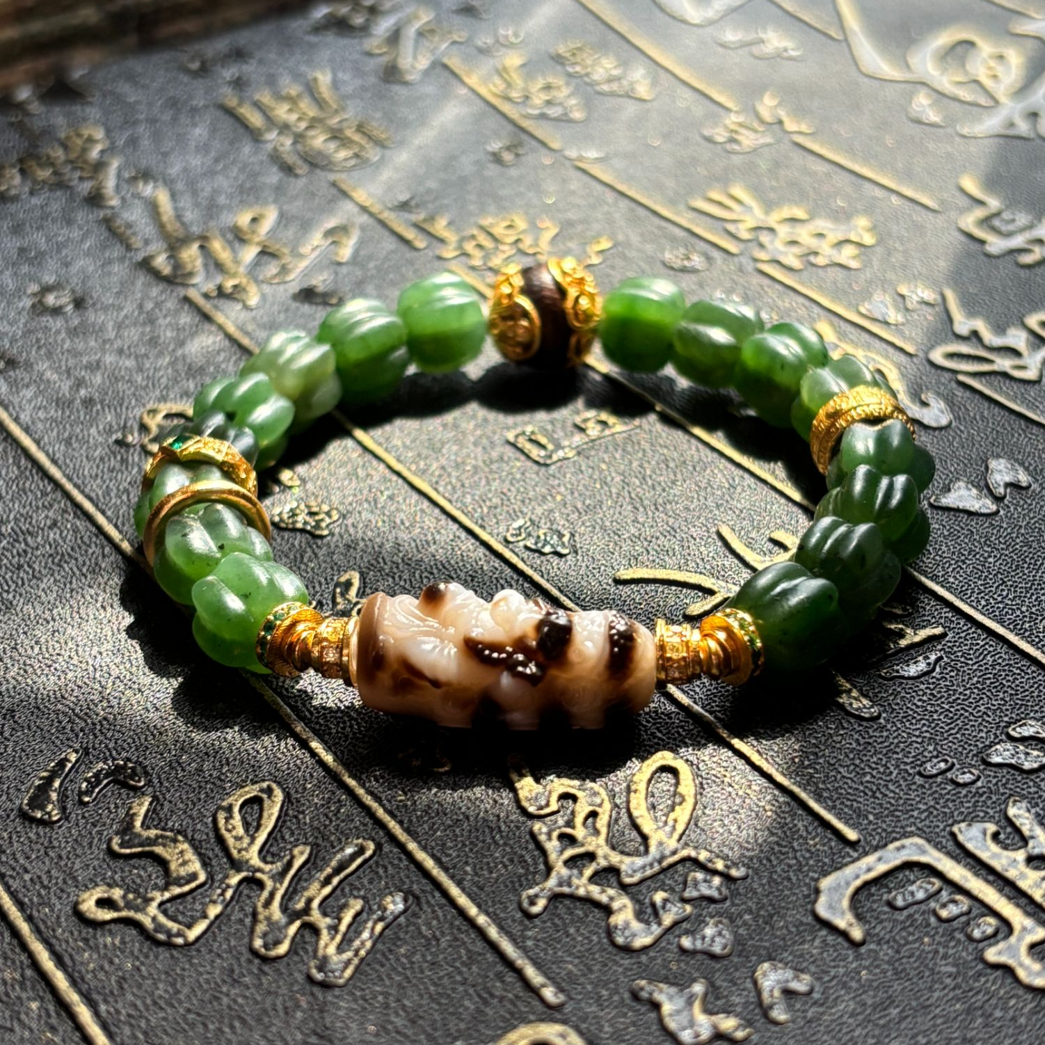 壹加小羊/碧玉瓜珠象S手串