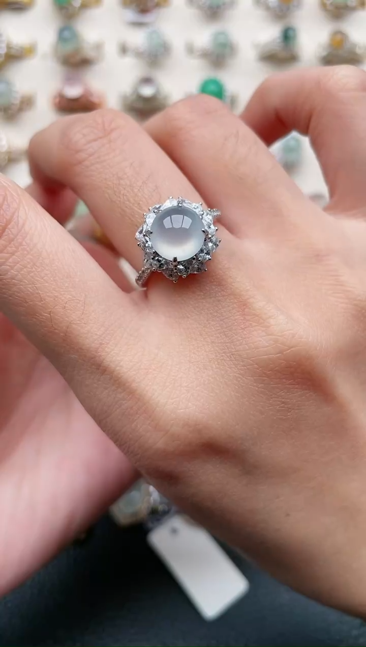 【闪购商品】翡翠戒指银S925镶嵌1111