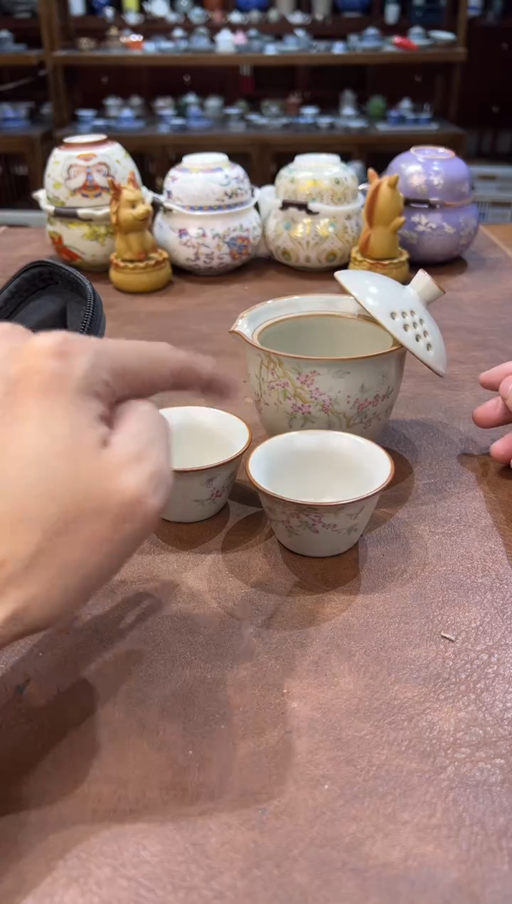 真的很便宜超好看会开片的旅行茶具