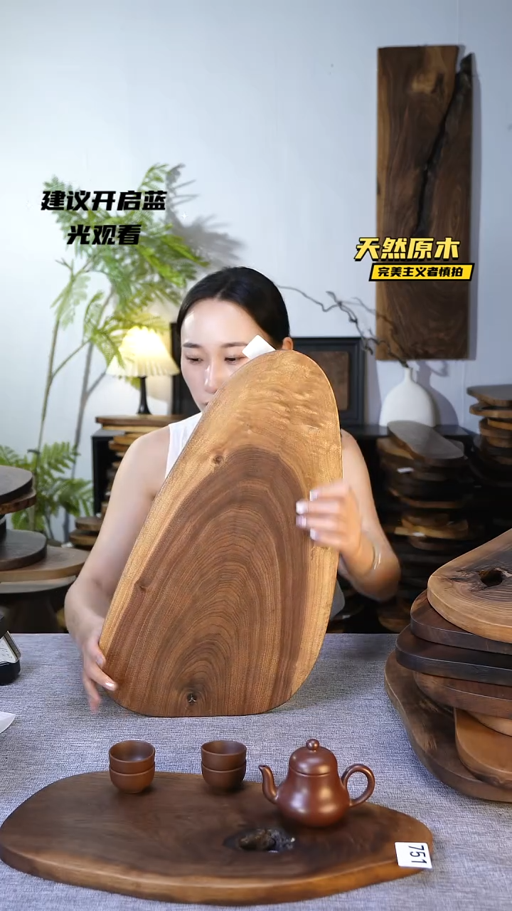 木北美黑胡桃原木.干裂疤结不属于商品质量问题完美主义者慎拍