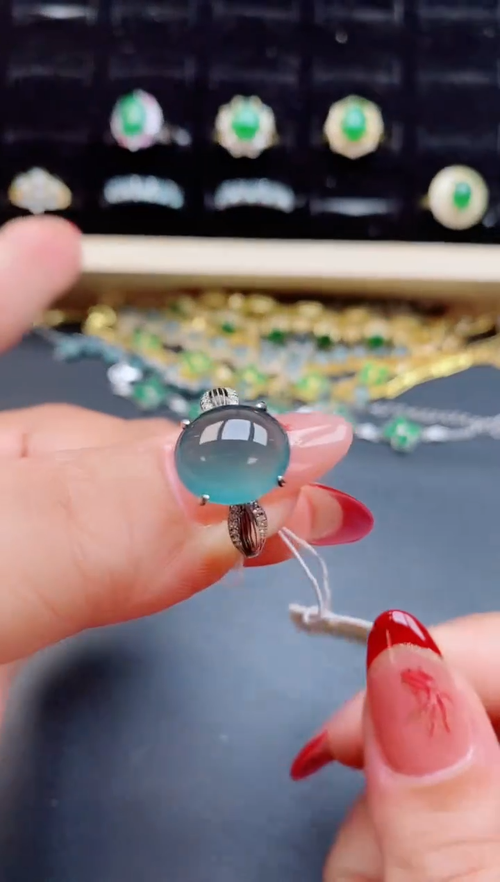 【闪购商品】翡翠戒指银S925镶嵌0580550