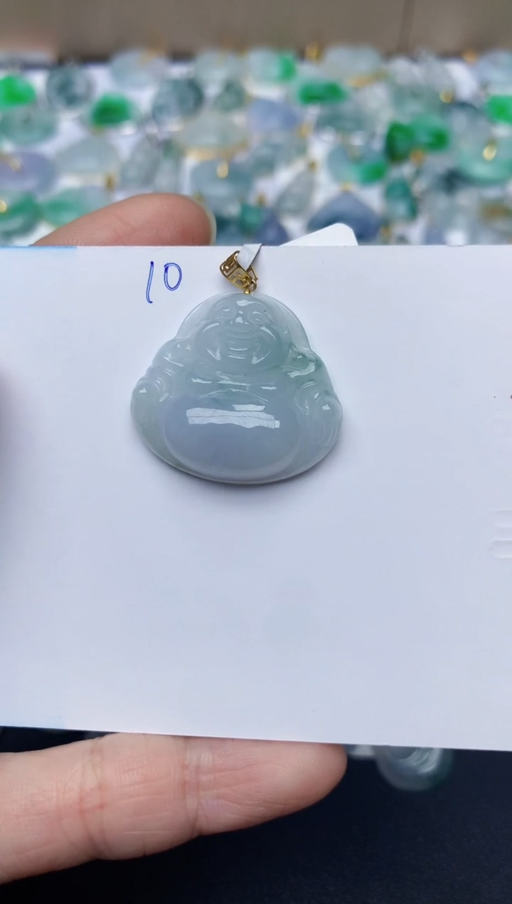 【闪购商品】翡翠颈饰18K金镶嵌天然翡翠A货   