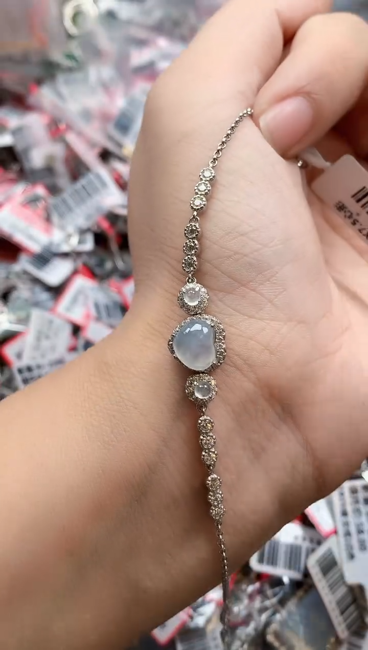 银S925镶嵌戒指翡翠天然A货缅甸翡翠