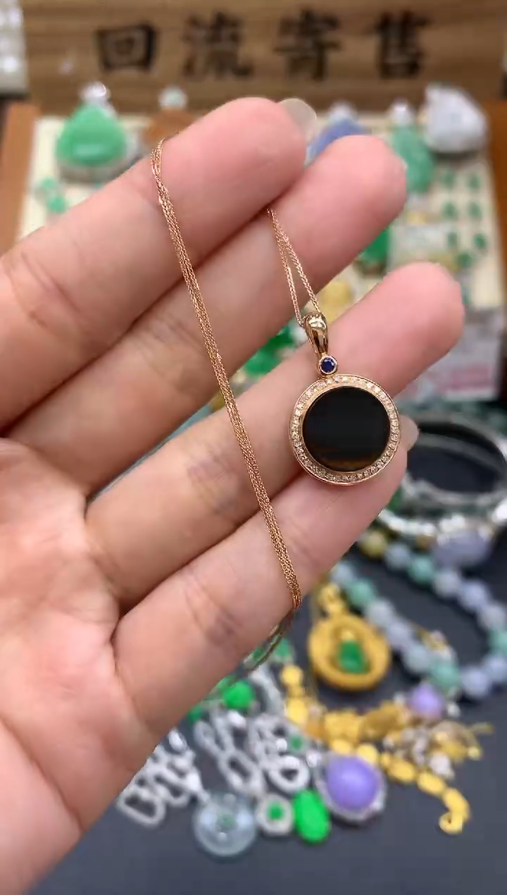 【闪购商品】翡翠颈饰18K金镶嵌333-中国好珍宝