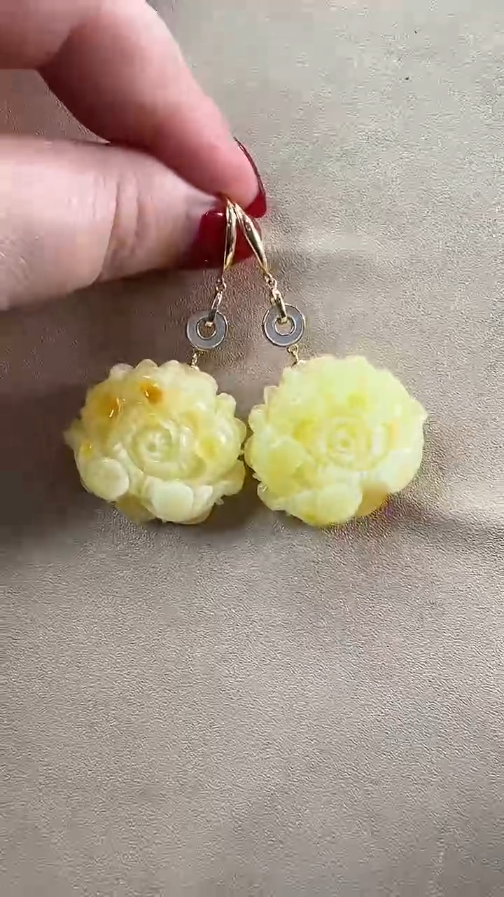 【闪购商品】琥珀耳饰未镶嵌耳环