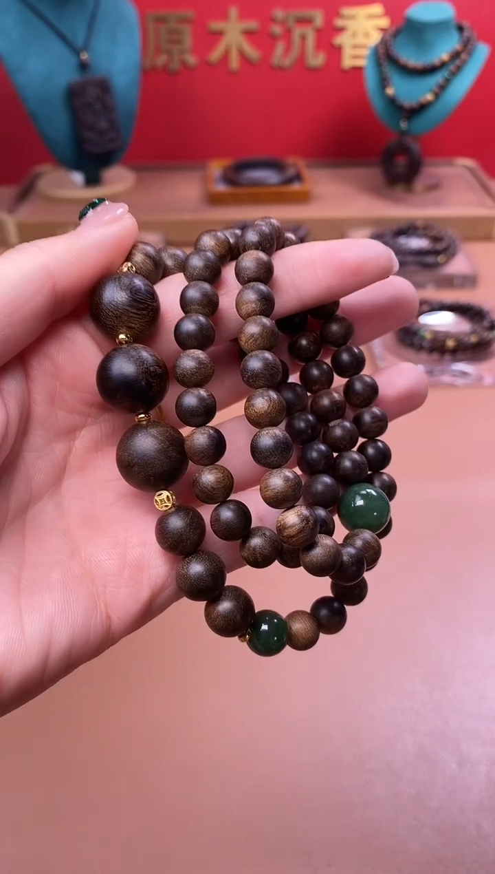 【闪购商品】沉香手串Y沉水芽庄黄棋楠瘤疤+芽庄白棋楠设计
