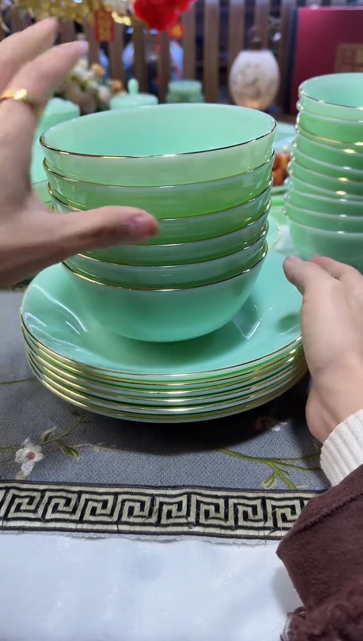 玉瓷5.5寸饭碗6只+8寸深盘6只