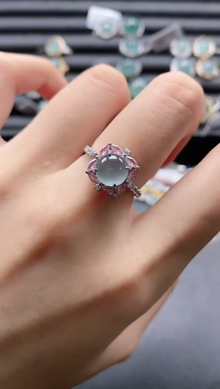 【闪购商品】翡翠戒指银S925镶嵌1111