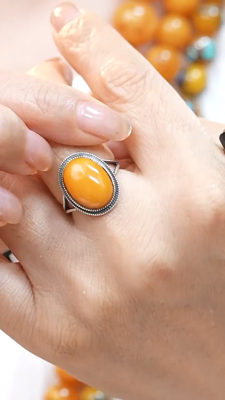 银S925镶嵌蜜蜡珠宝奇石1528天然蜜蜡珠宝奇石全部保真