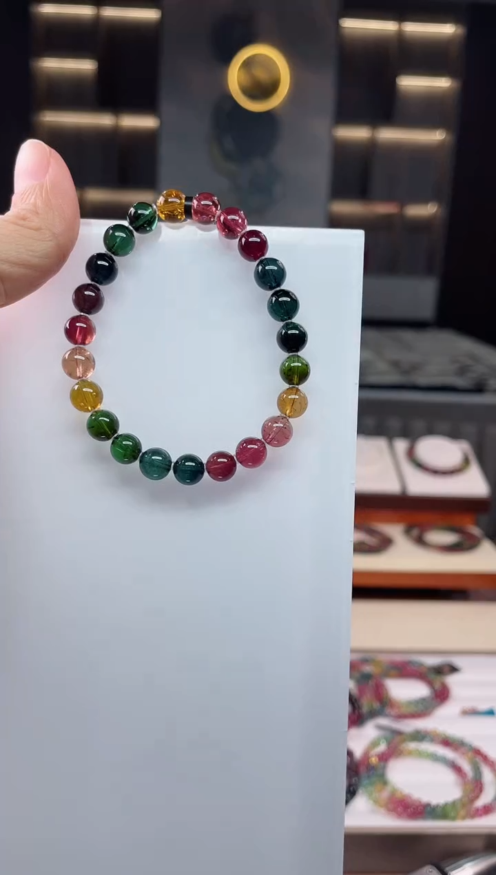 未镶嵌老矿碧玺单圈手串7mm+碧玺（多样性发一条）Q