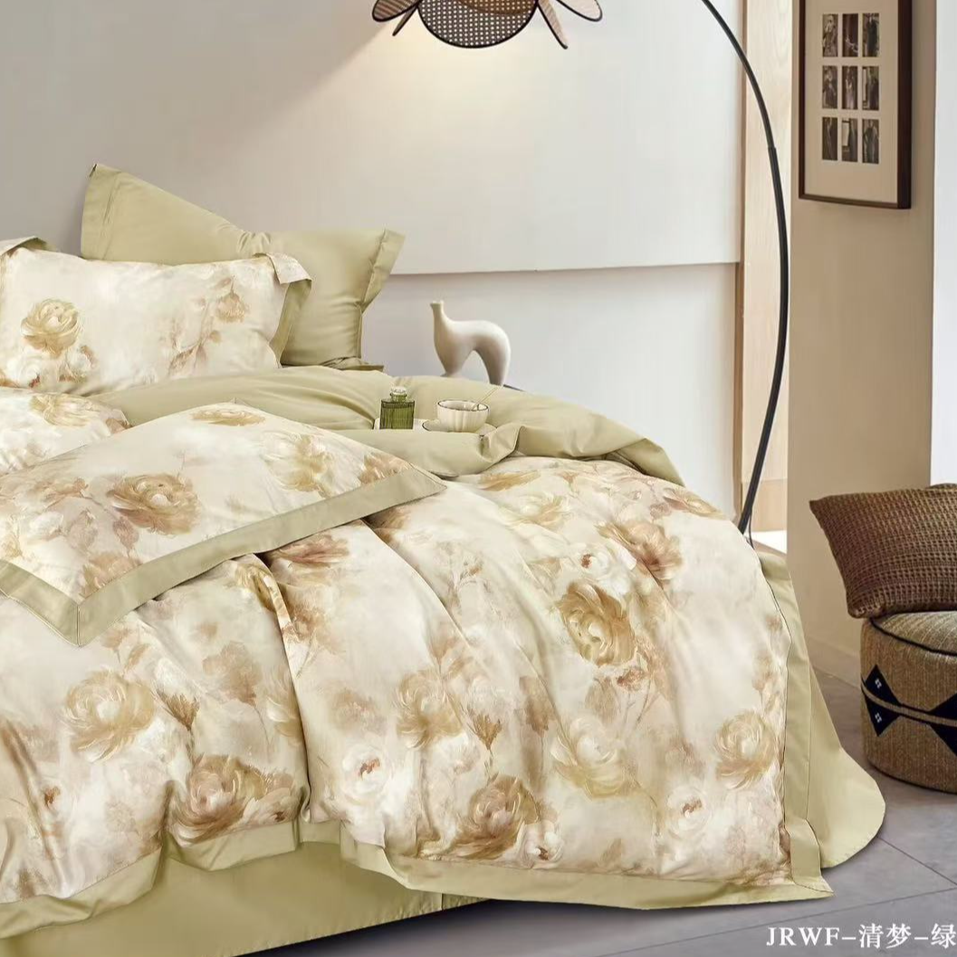 C7769 超细旦天丝棉数码印花100s加大四件套 清梦-绿220*240