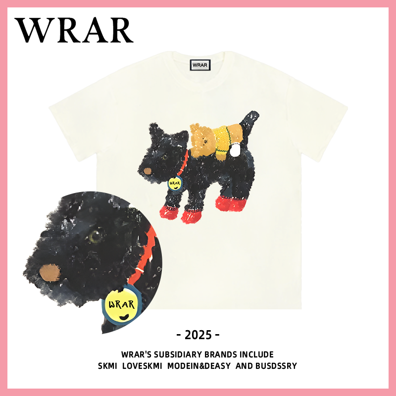 【毛绒小狗】新品春夏系列透气宽松T恤印花设计师