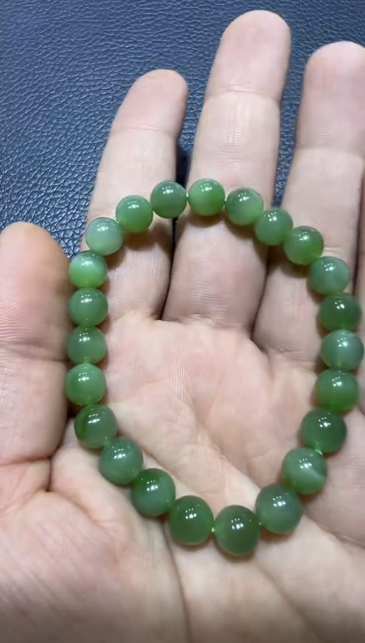 未镶嵌手串和田玉黑羊洞白玉手串（产地直发）