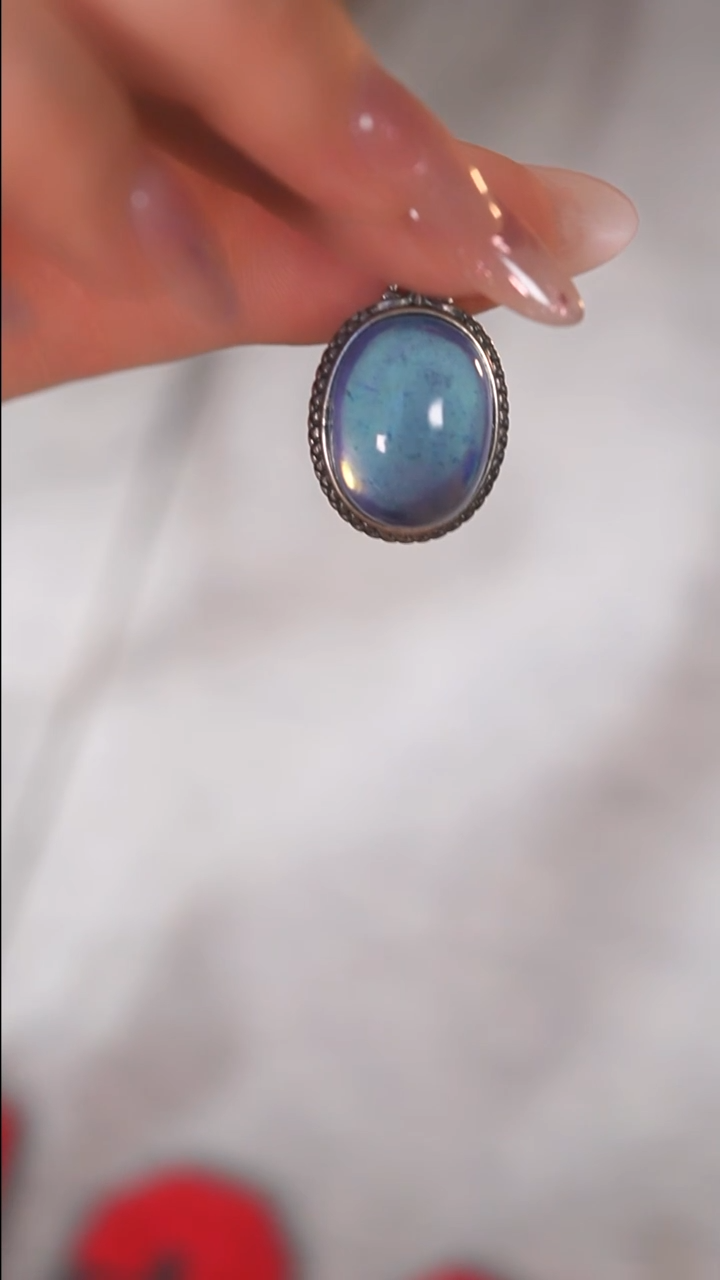 吊坠合成（培育）海蓝宝石银S925镶嵌HLB-6  高品 海蓝宝 吊坠