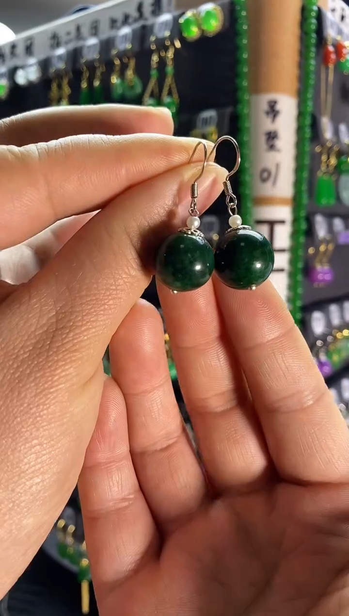 【闪购商品】翡翠耳饰银S925镶嵌02....