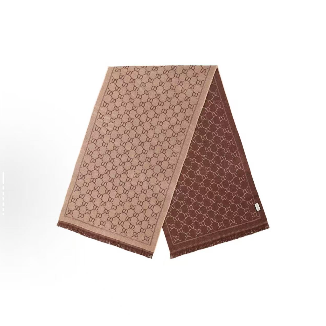 GUCCI/古驰双G图案提花中长款流苏边  133483-3G200-2764 加