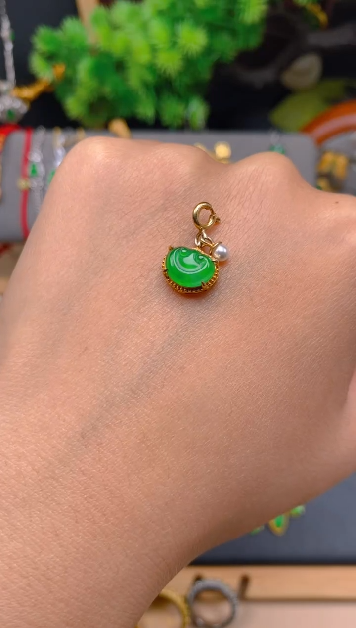 吊坠(不含链)未镶嵌翡翠如意万能扣