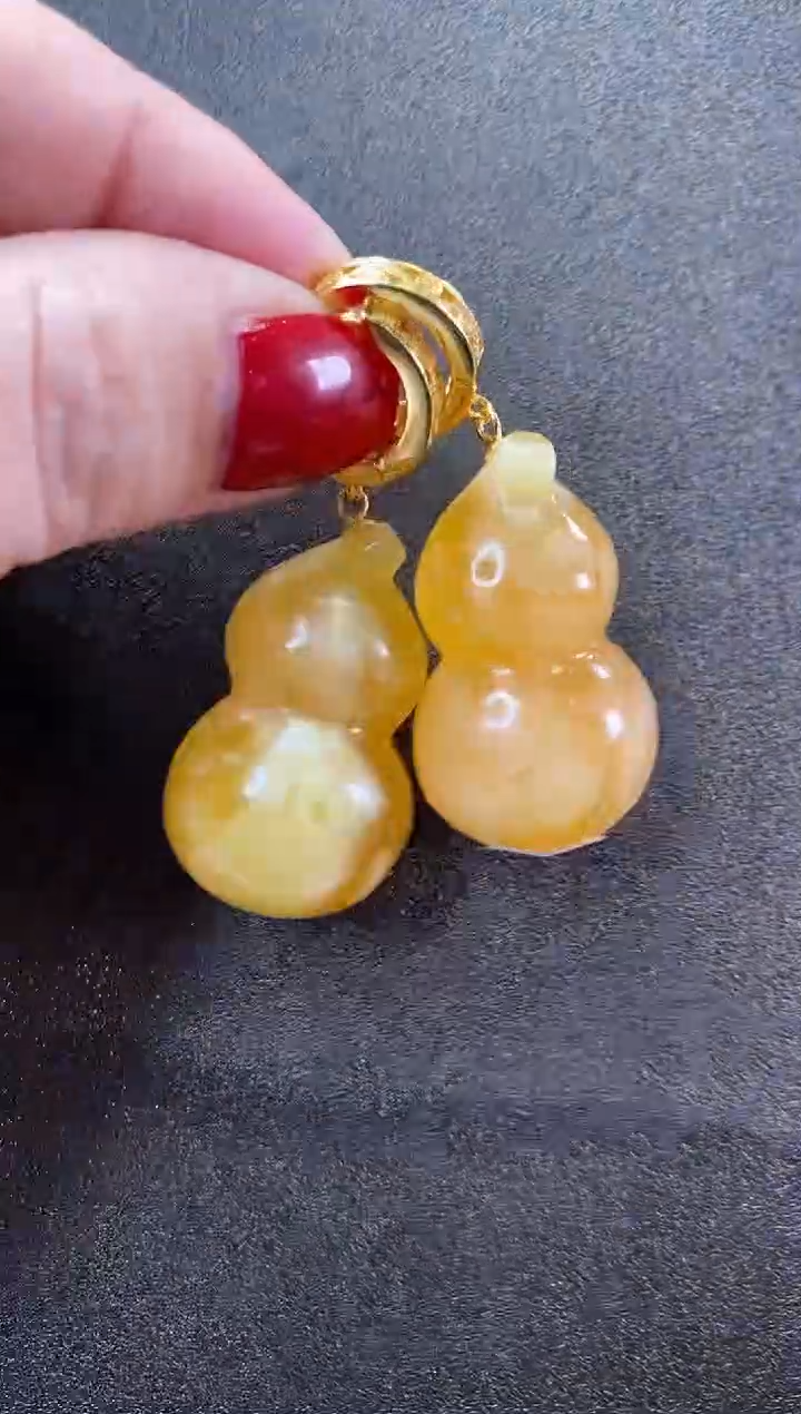 【闪购商品】琥珀耳饰未镶嵌耳环