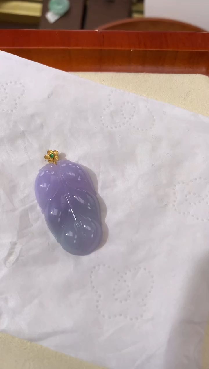 【闪购商品】翡翠颈饰18K金镶嵌天然缅甸a货翡翠