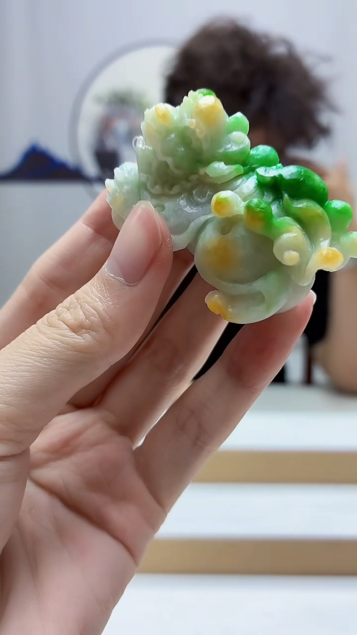 未镶嵌定制翡翠4688zm-毛货挂件普贤74