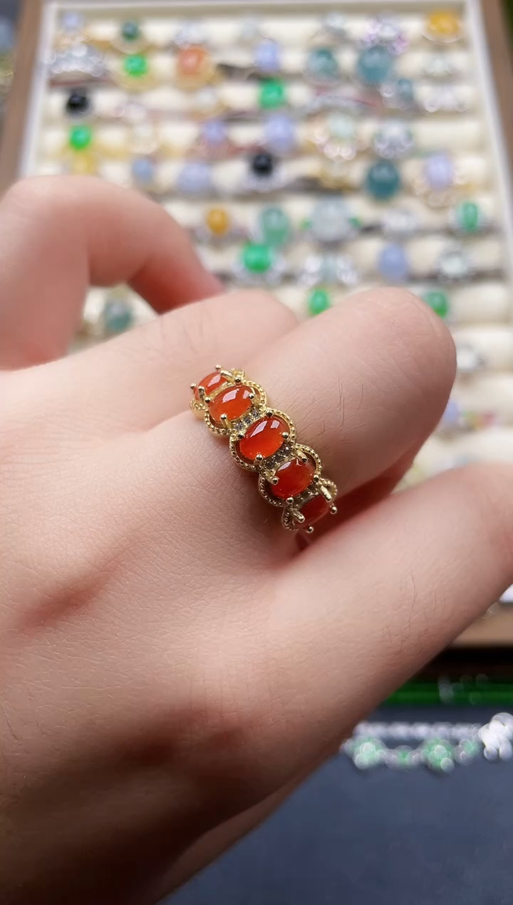 银S925镶嵌戒指翡翠135