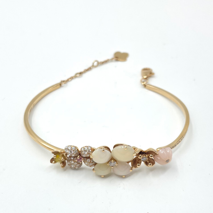 99新 Chaumet/尚美  尚美 玫瑰金绣球带钻手链蛋白石