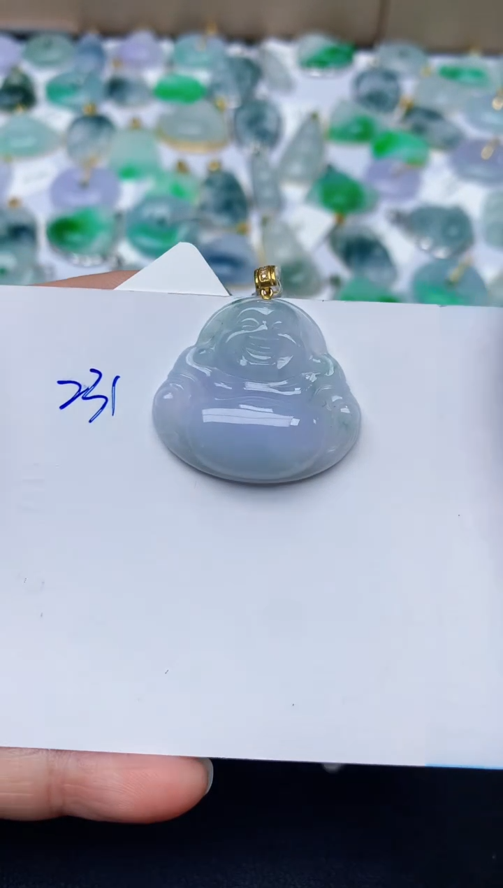 【闪购商品】翡翠颈饰18K金镶嵌天然翡翠A货    