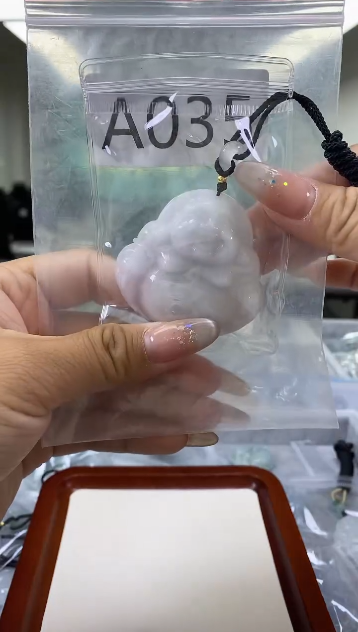 翡翠未镶嵌颈饰不***肉a035