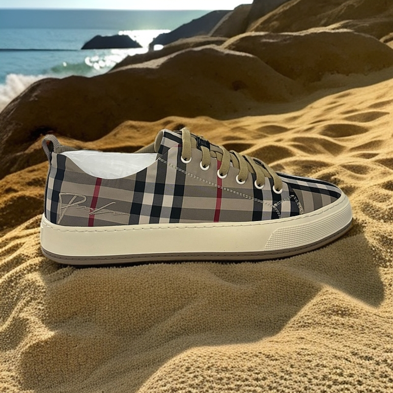 2025新款英伦风潮流复古条纹系带休闲百搭男士休闲鞋 031-9120119