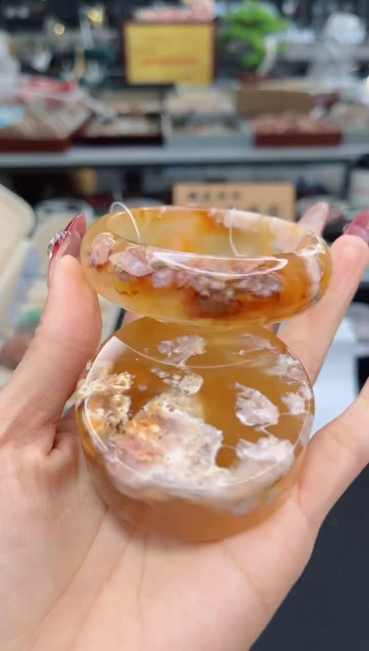 【闪购商品】石英质玉手镯未镶嵌57圈口（赠品镯心）S98219