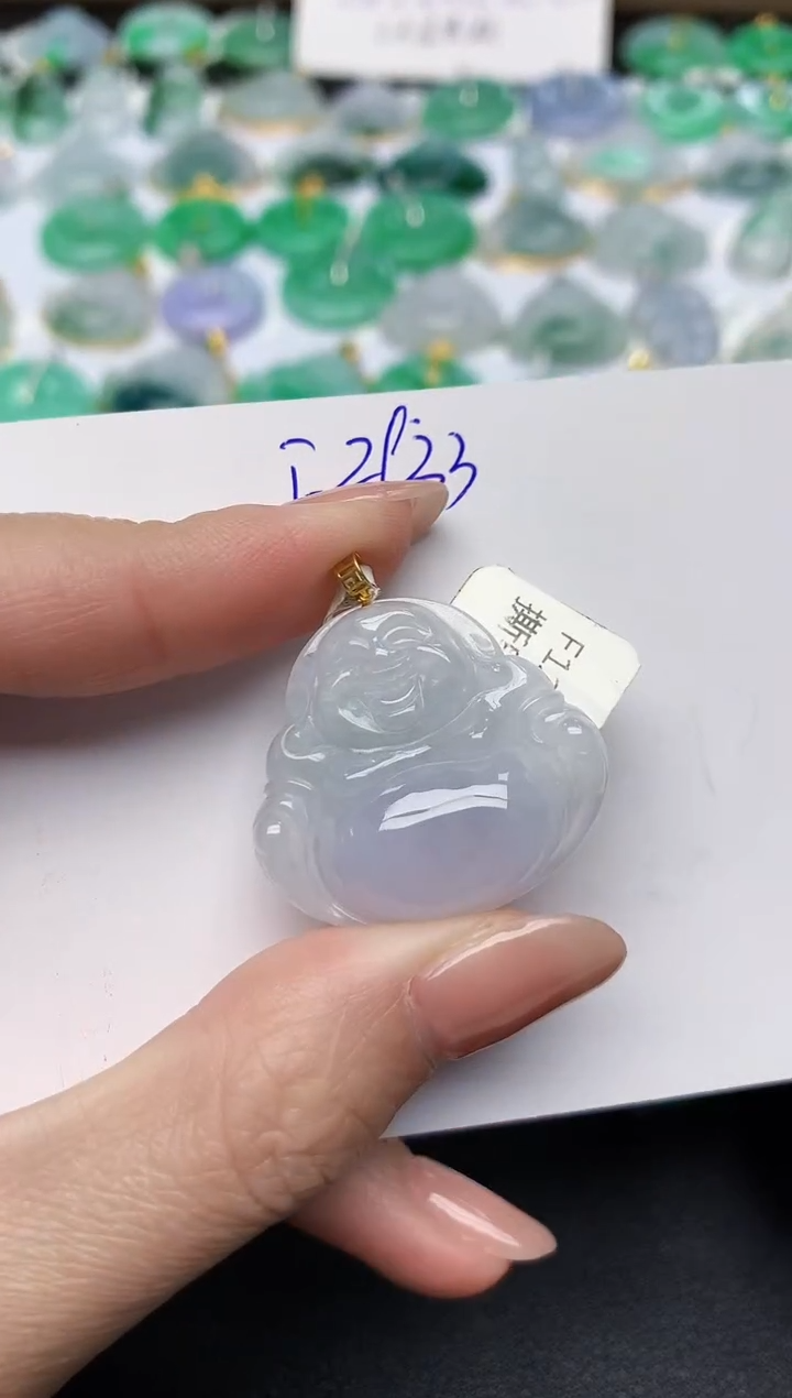 颈饰18K金镶嵌翡翠天然缅甸A货翡翠百元以上9元证书费自理