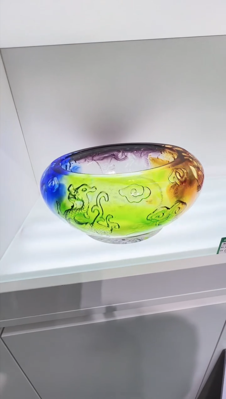 【闪购商品】泥塑古法琉璃四神兽聚宝盆摆件