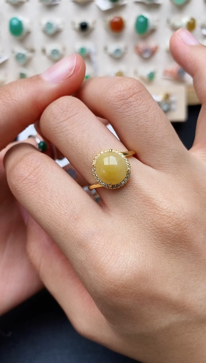 【闪购商品】翡翠戒指银S925镶嵌缅甸翡翠