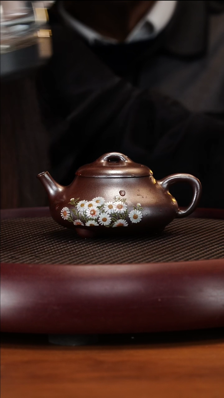 茶壶紫砂4-46PQZ矮石瓢天青泥柴烧