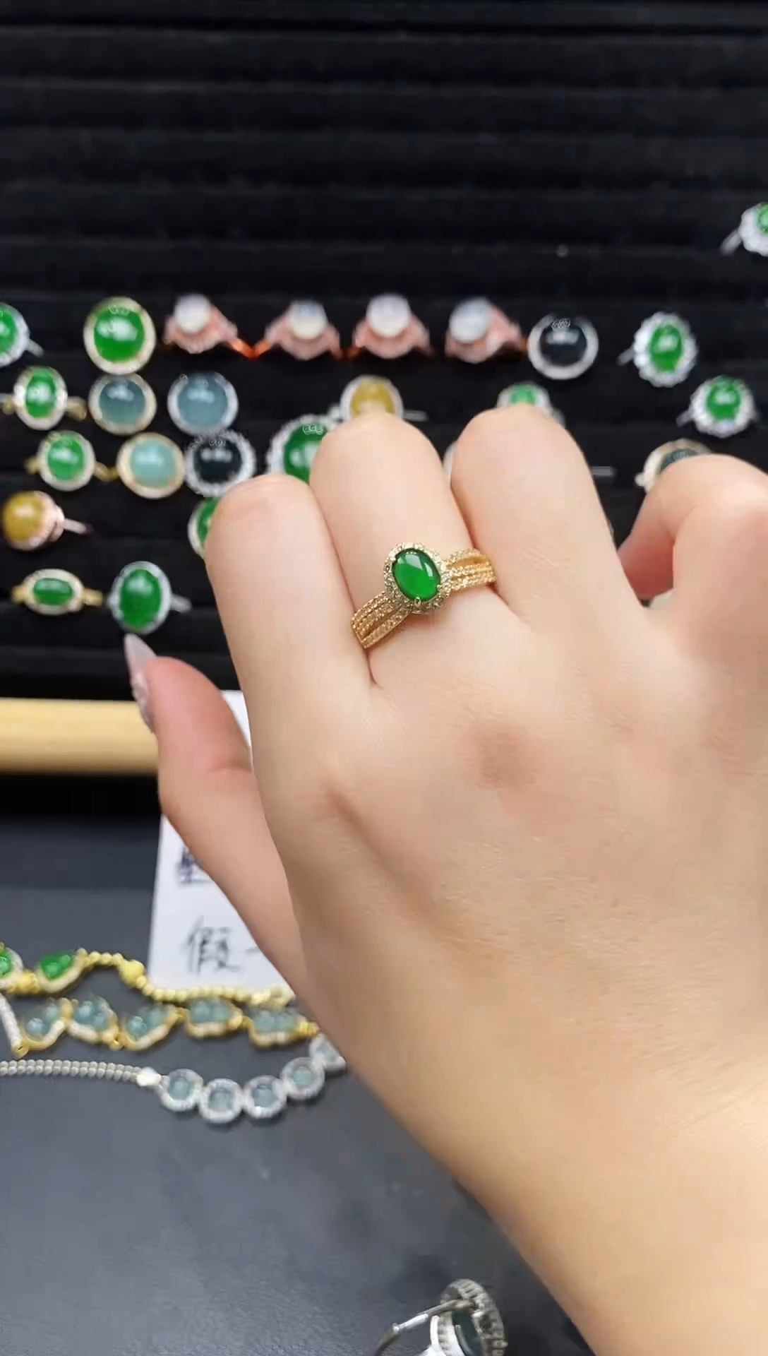 银S925镶嵌戒指翡翠111