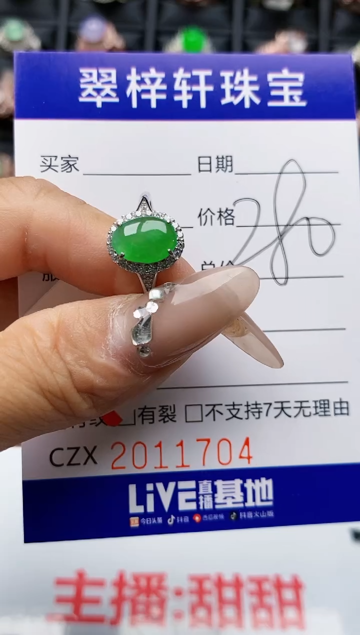 【闪购商品】翡翠戒指银S925镶嵌1704