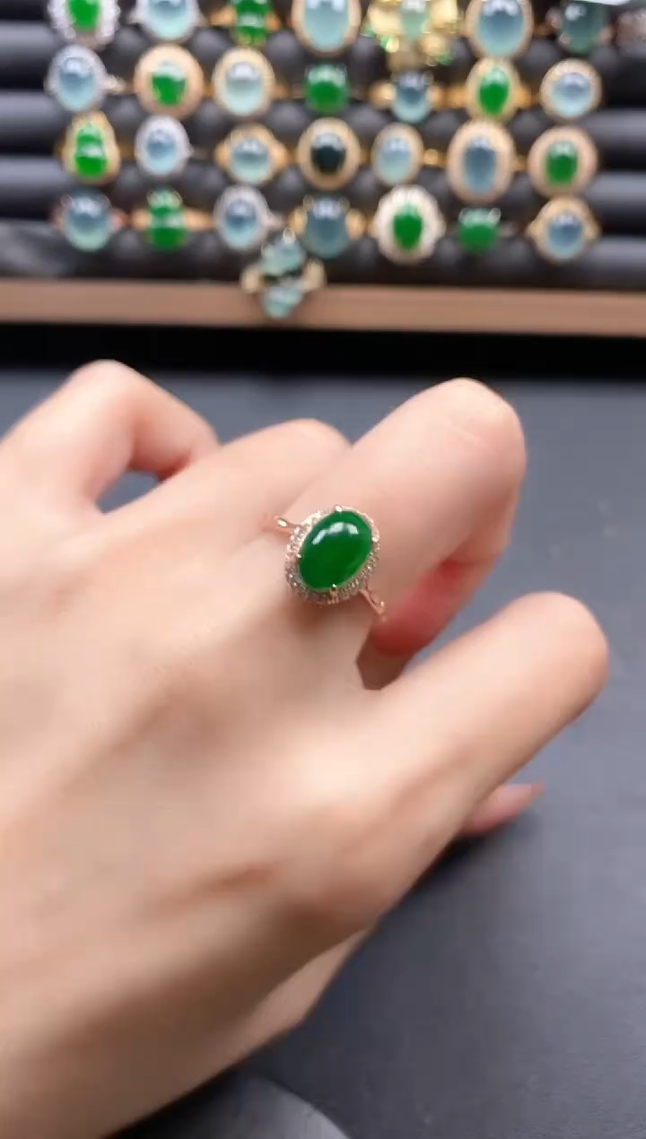 银S925镶嵌戒指翡翠51511