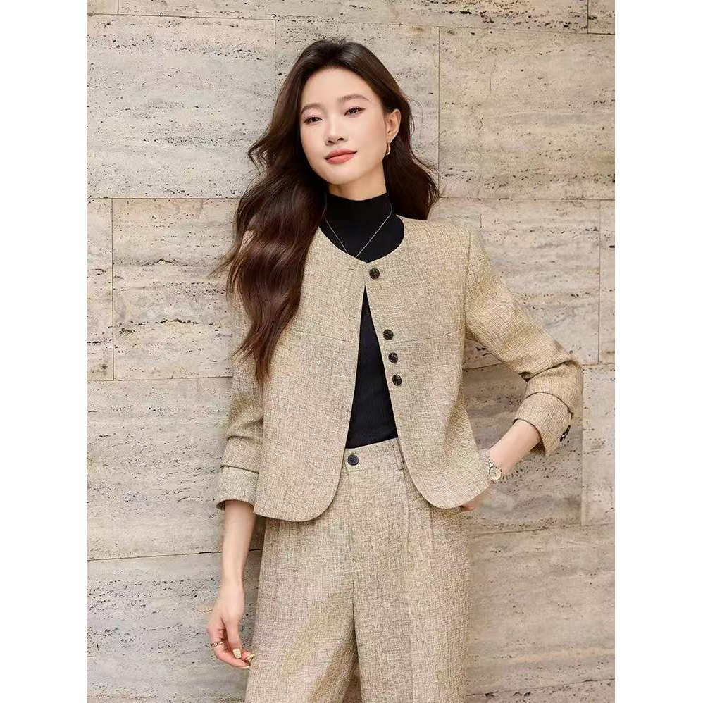 【两件套】小香风西装女秋冬新款时尚气质短款小个子套装S5101517