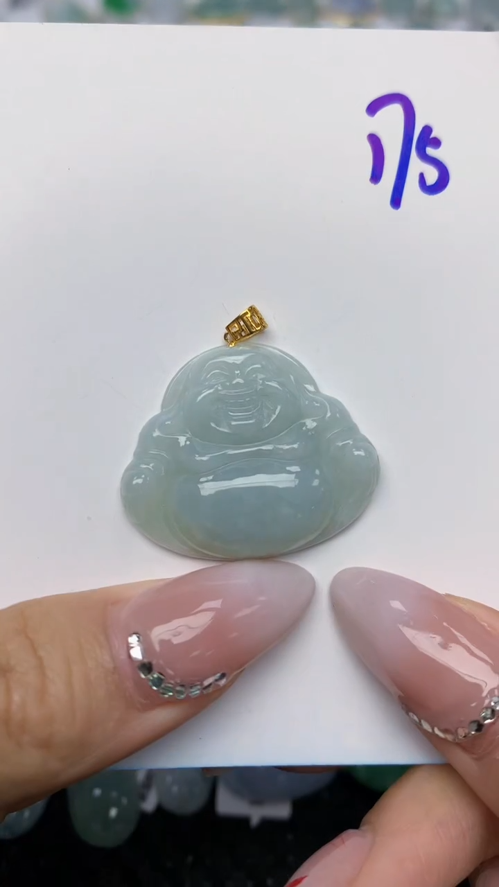 【闪购商品】翡翠颈饰18K金镶嵌天然翡翠A货