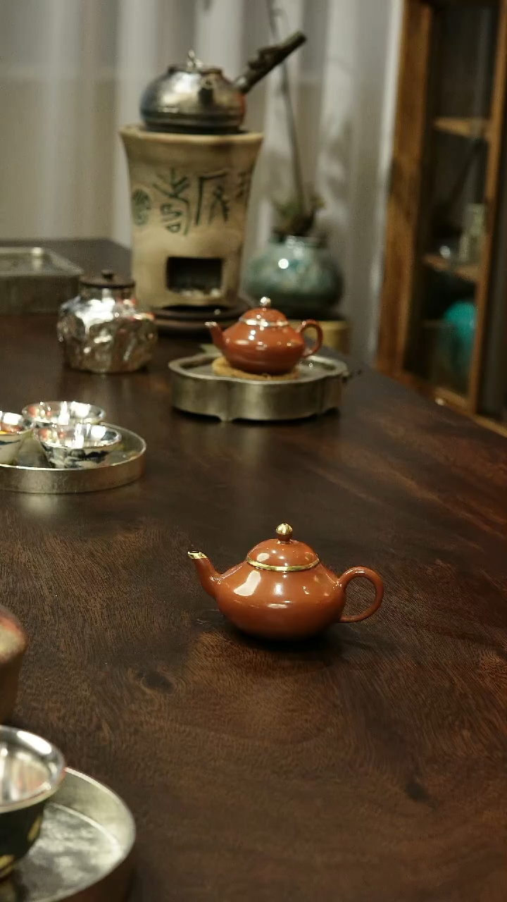 【闪购商品】矮梨包铜功夫茶壶泡壶