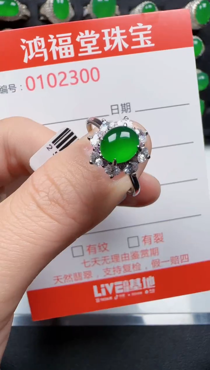 【闪购商品】翡翠戒指银S925镶嵌2300