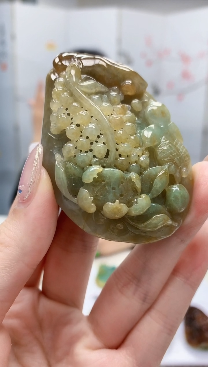 【闪购商品】定制翡翠未镶嵌4852jw-毛货挂件111