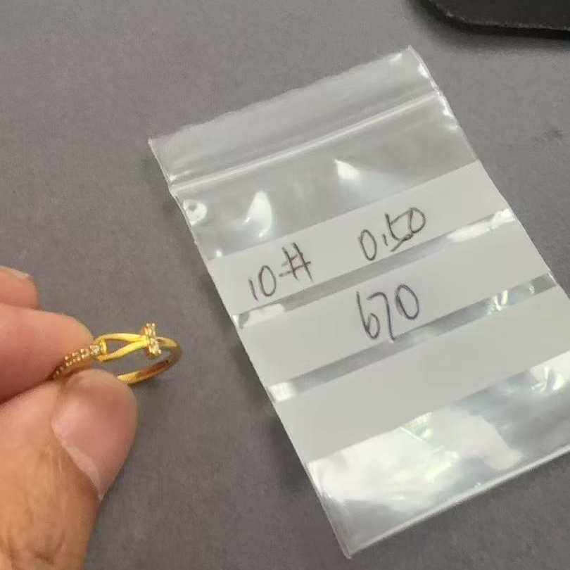 足金999投资金  马蹄镶嵌戒指5D圈戒 时尚复古设计师