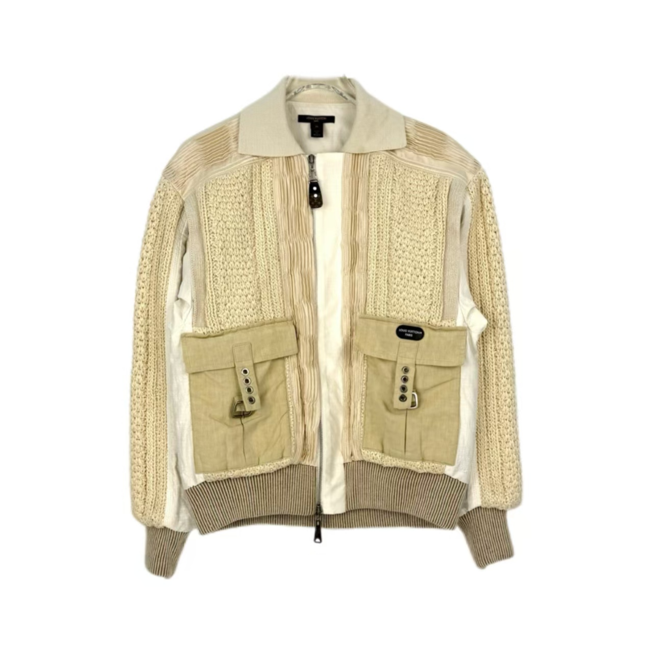 未使用 LouisVuitton/路易威登 汤/P235400682/米色 拼接外套 36